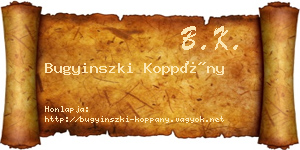 Bugyinszki Koppány névjegykártya